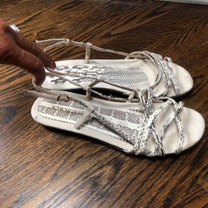 NWT ALL BLACK Footwer python print sandals from LF